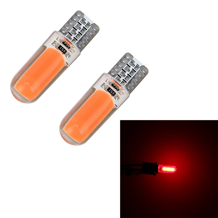 10-pack T10 1.5W red LED car clearance marker bulbs, translucent body, 2 shown