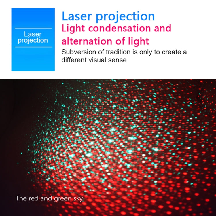 Car roof LED star projector with red and green star pattern light beam effect