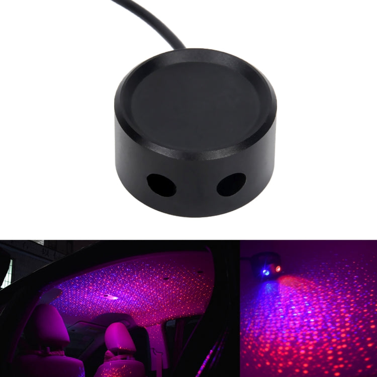 Car roof LED star projector with black base and cable, purple/blue dot ceiling glow