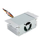 DC power booster converter with side cooling fan vent and multi-color wire input