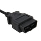 Black OBD diagnostic cable connector with multi-pin interface