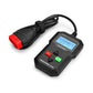 KONNWEI KW590 mini OBDII scan tool with black casing and red OBD plug cable