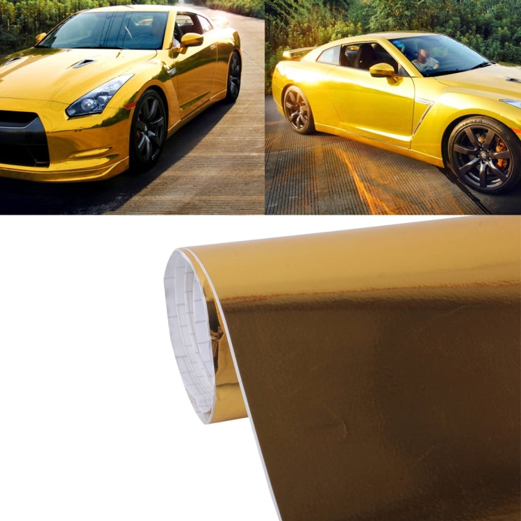Metallic gold car vinyl decal roll with glossy finish and backing grid