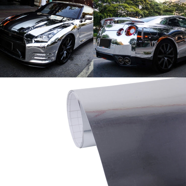 Silver electroplated vinyl car decal sticker roll