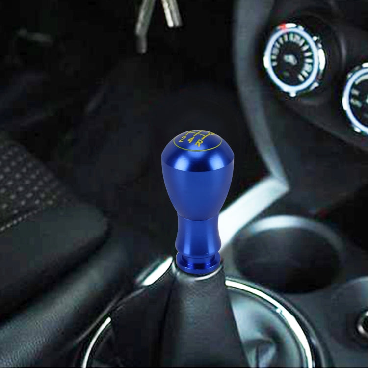 Blue universal car gear shift knob with 1-5 and R shift pattern