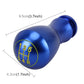 Blue gear shift knob with 1-3-5 and 2-4-R markings plus size labels
