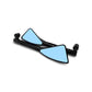 Black motorcycle side mirrors with blue-tinted triangular glass