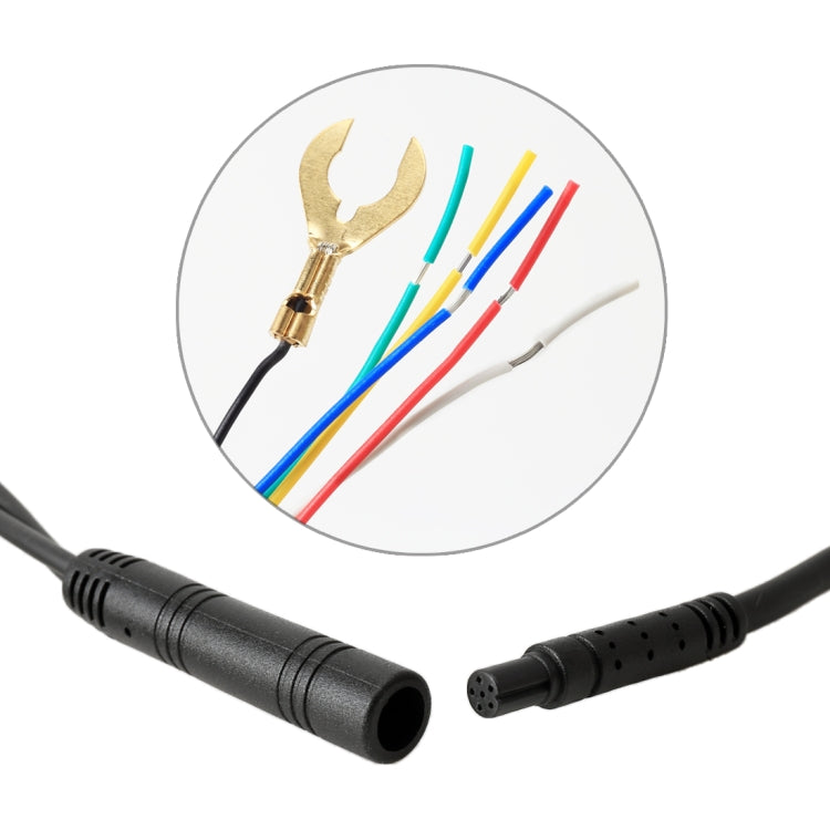 Black wiring leads with colored wires and fork terminal connector set