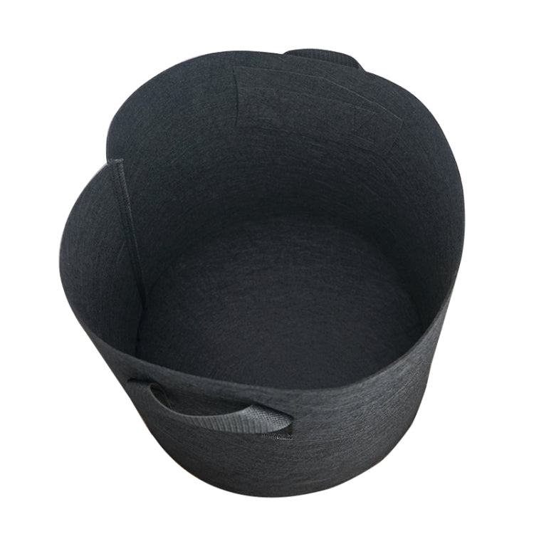 5-gallon fabric grow bag with carry handle, dark black non-woven planting container
