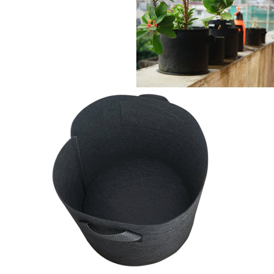 Black 20-gallon non-woven grow bag planter with side handle loop