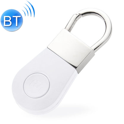 White key finder tracker with metal key ring and snap mount
