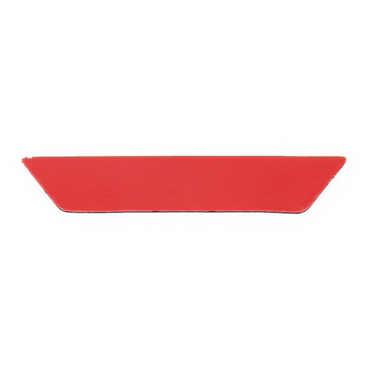 Red backing piece for carbon fiber gear shift panel sticker, curved top edge