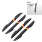 Black carbon fiber door edge guards with red and yellow accent stripes, 4-pack.