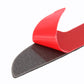 Red door edge guard top over black base with curved shape and raised adhesive edge.