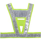 Neon yellow reflective safety vest with centered V pattern and horizontal reflective band