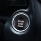 Engine start/stop push button cover trim sticker with black center and silver ring