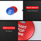 Red engine start stop button cover with oval cutout and “START STOP ENGINE”
