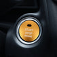 Engine start/stop push button cover trim sticker with yellow center and silver ring