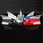 Shark fin car antenna warning lights set with red, blue, white, and silver units
