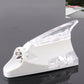 White shark fin car antenna decoration with clear warning light lenses