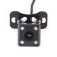 Universal rear view backup camera front view with four LED lamps and mounting bracket