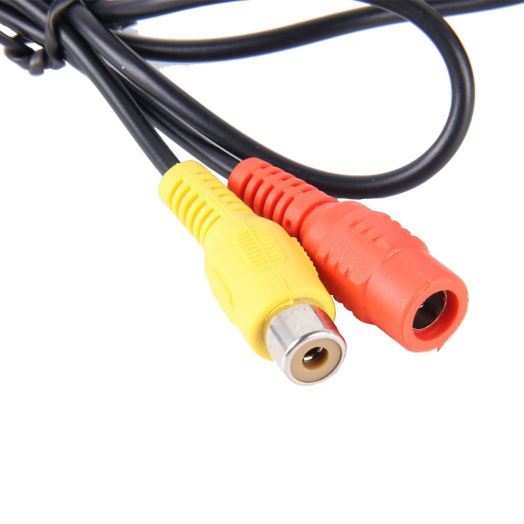 RCA connectors with yellow and red plugs on black video cable