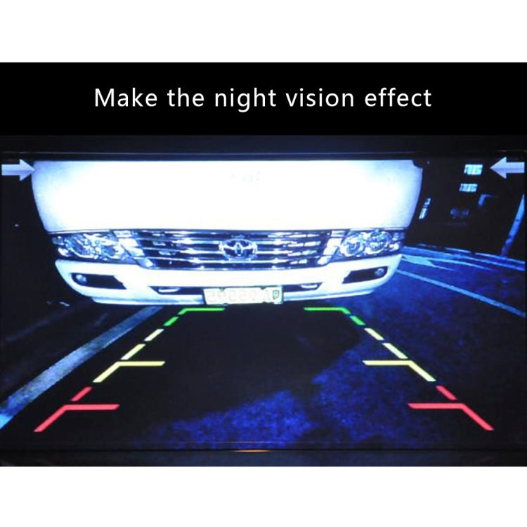 Rear view camera night-vision screen with parking guide lines
