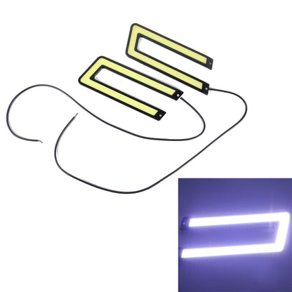 2-piece car DRL LED bar lights with COB strips and wiring leads