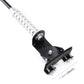 Car antenna base clamp, black bracket with screw posts on silver spring shaft