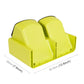 Lime green stackable planter tray with two compartments and black end caps