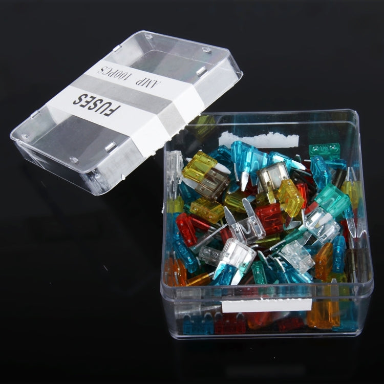 Medium blade fuse tap adapter with clear case of multicolor fuses