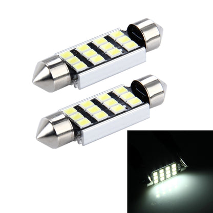 39mm LED dome light bulbs with chrome bases and SMD chip array, two-pack