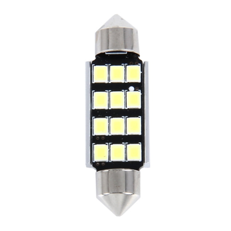 39mm LED dome bulb pair, chrome base with rectangular SMD light panel, two-pack