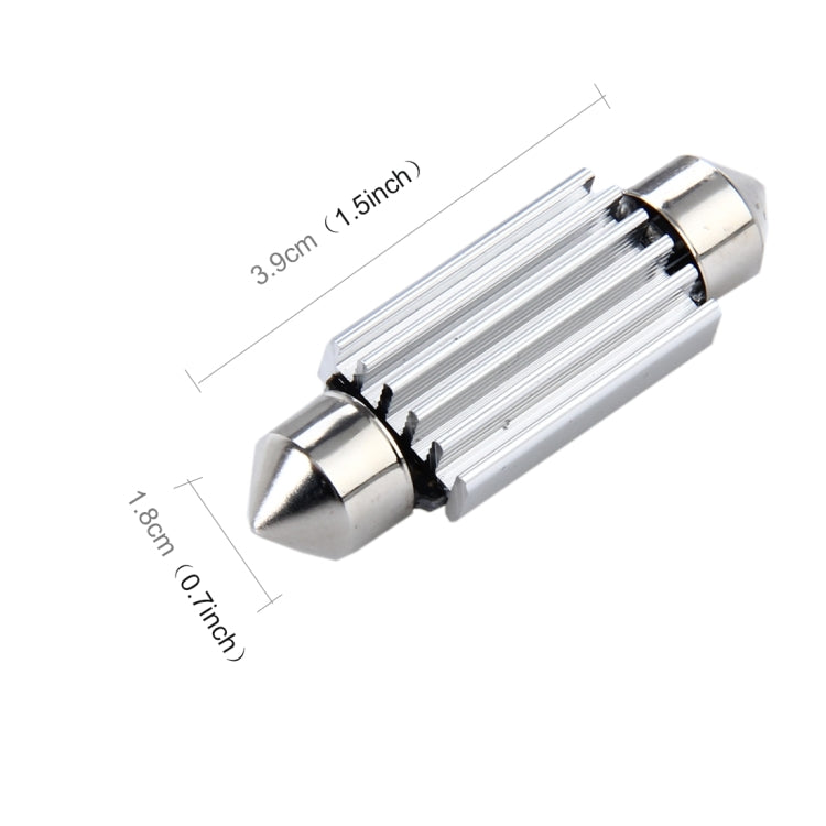 39mm LED festoon bulb pair, chrome ends and long clear body with SMD strip