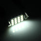 39mm LED dome light bulb pair, bright white SMD glow on chrome base, two-pack