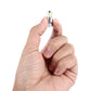T10 LED bulb held in hand, chrome housing with visible yellow SMD chips