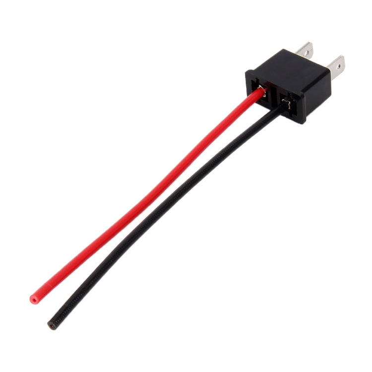 Single H7 male bulb socket holder with red and black wire leads