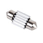 Single 41mm LED festoon bulb with silver metal caps and clear support pins