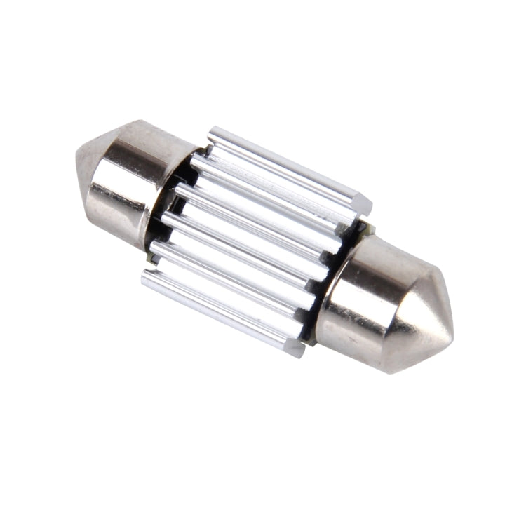 Single 41mm LED festoon bulb with silver metal caps and clear support pins