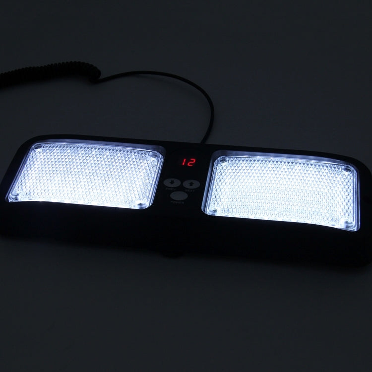 Car LED strobe warning light bar lit with two white LED panels