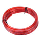 Coiled red car audio power cable spool with wire tie
