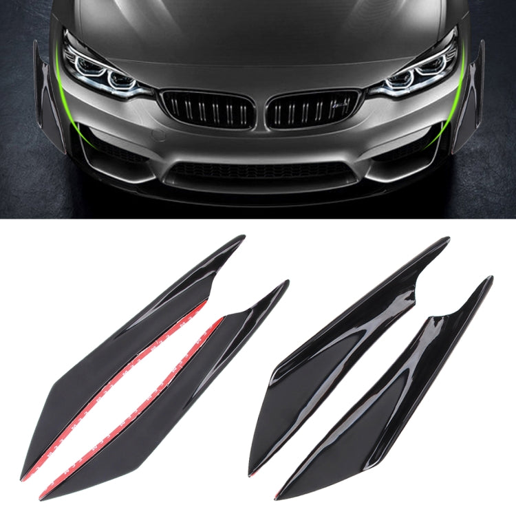 Four black carbon-fiber flank stickers with red center stripe, grouped view