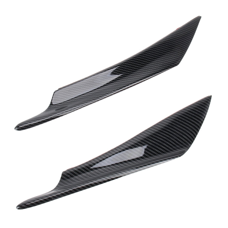 Two carbon-fiber flank stickers with gray accent stripe