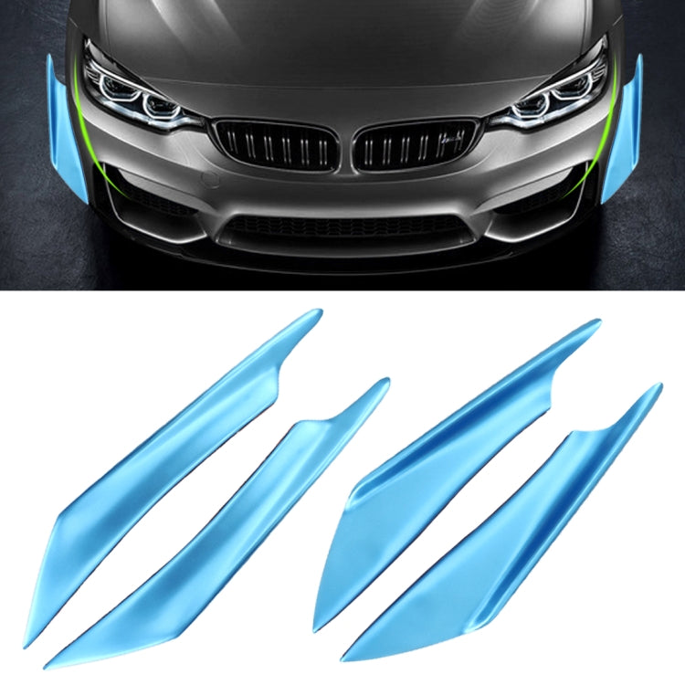 Set of 4 blue flank stickers with glossy carbon-fiber texture