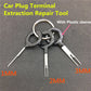 Car plug terminal extraction repair tool set with plastic sleeve and three size needles