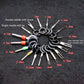 Car terminal extraction tool set diagram with single and double needle sizes