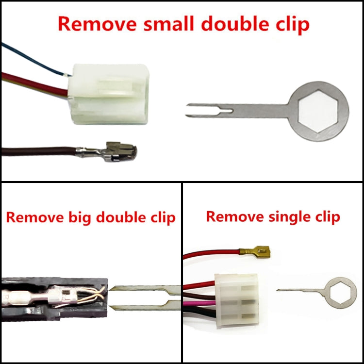 Terminal removal tools for small double, big double, and single clips