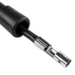 Ignition test instrument end clamp connector with black boot and chrome metal terminals