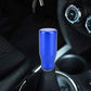 Blue gear shift knob for car, smooth rounded cylinder