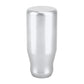 Silver gear shift knob, smooth rounded cylinder, studio isolated